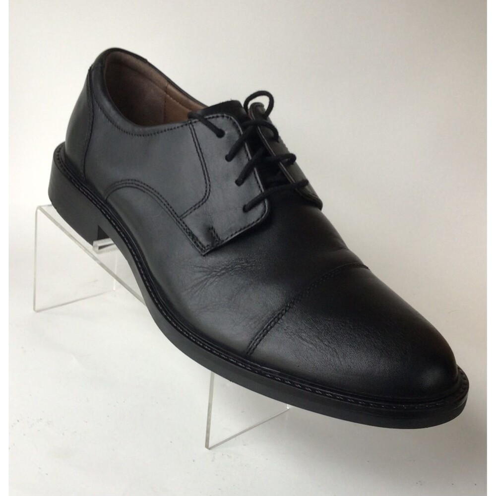 JOHNSTON & MURPHY Men's Cap Toe Leather Oxfords, Black (Size 10 M)